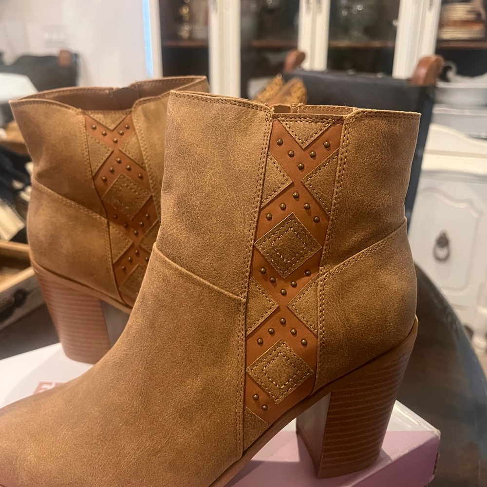 Fergie Tan Ankle Boots